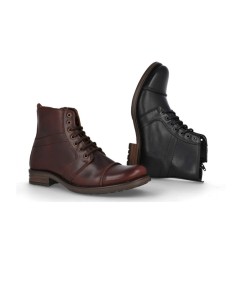Botines de caña alta Bobbies de Cuero de color Negro para hombre Hombre Zapatos de Botas de Botas informales 