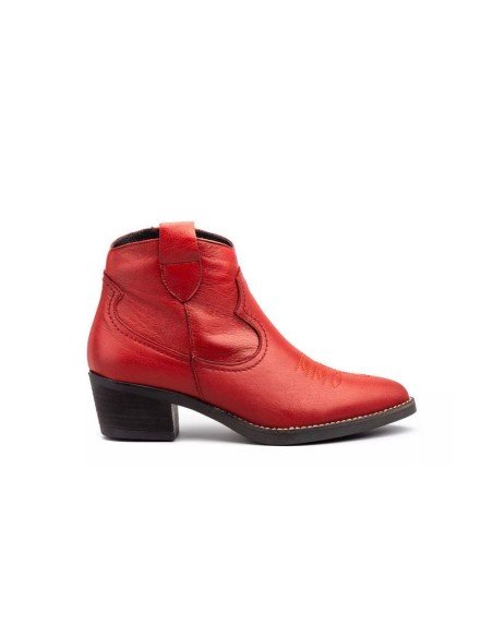 Botines Mujer Cowboy Rojo