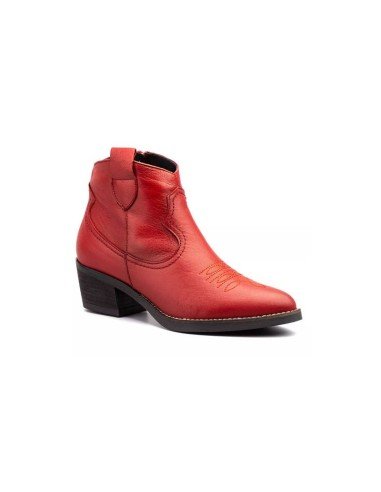 Botines Mujer Cowboy Rojo