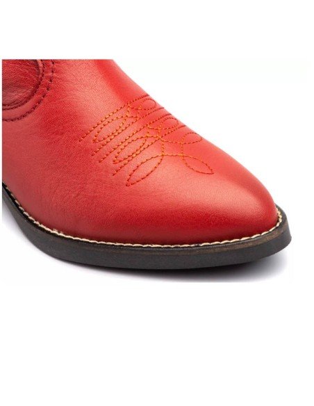 Botines Mujer Cowboy Rojo