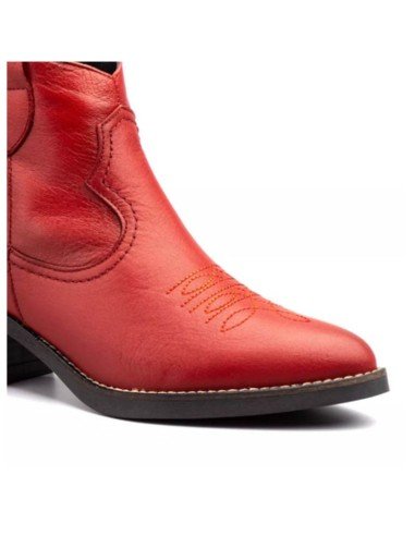 Botines Mujer Cowboy Rojo
