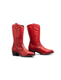 Botas Mujer Cowboy Piel Rojas
