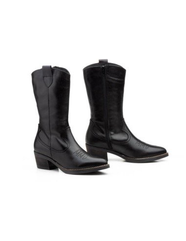 Botas Mujer Cowboy Piel Negras