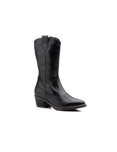 Botas Mujer Cowboy Piel Negras