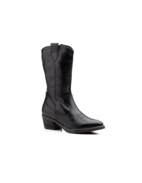 Botas Mujer Cowboy Piel Negras