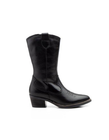 Botas Mujer Cowboy Piel Negras