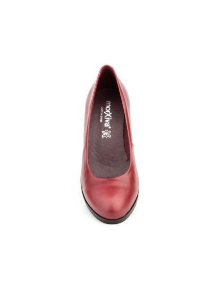 Salones mujer piel burdeos