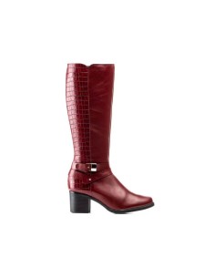 Women's burgundy leather boots
