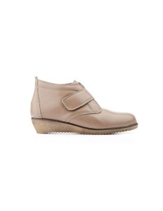 Botines Mujer Confort Velcro Taupe