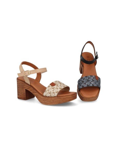 Sandalia mujer piel plataforma