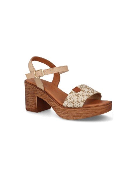 Sandalia mujer piel plataforma