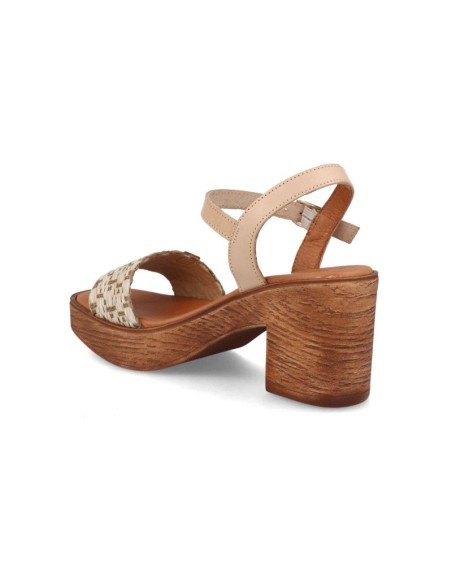 Sandalia mujer piel plataforma