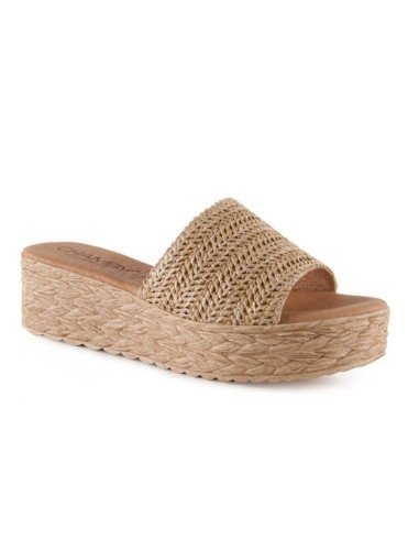 Zuecos con plataforma yute