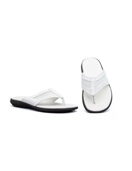 Sandalias Hombre Esclavas Piel Blanco