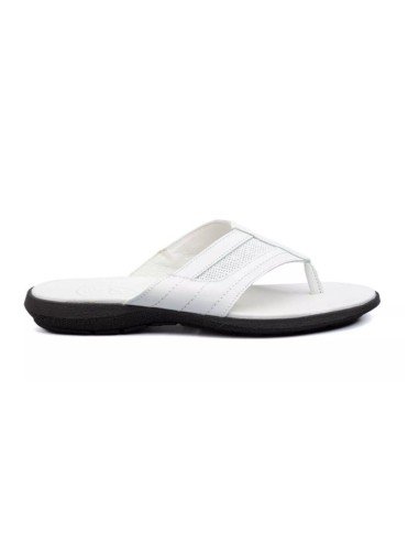 Sandalias Hombre Esclavas Piel Blanco
