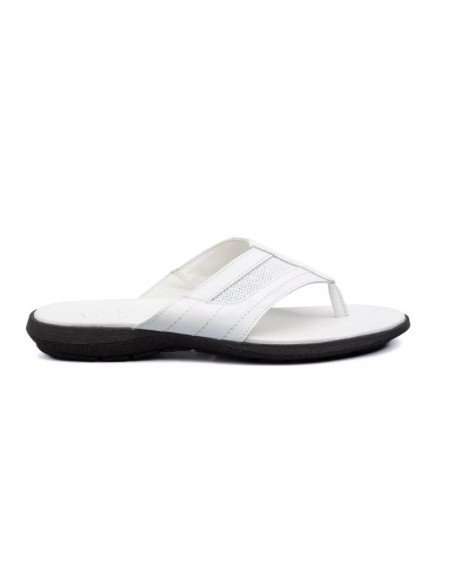 Sandalias Hombre Esclavas Piel Blanco