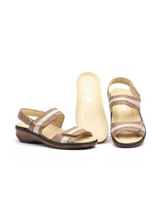 Taupe comfortable leather sandals