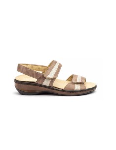 Taupe comfortable leather sandals