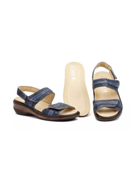 Sandalias mujer piel cómodas velcros