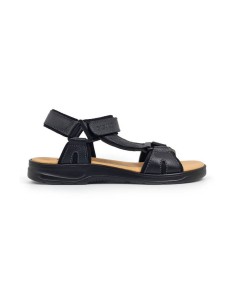 Black leather Californian sandals