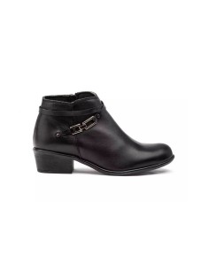 Woman Black Leather Ankle Boots