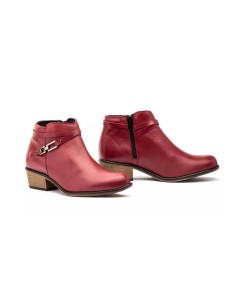 Women's Burgundy Leather Ankle Boots