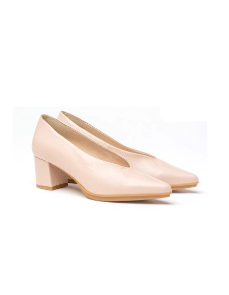 Salones Cómodos Tacón Bajo Nude