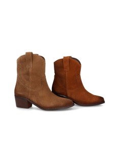 Woman Leather Cowboy Ankle Boots
