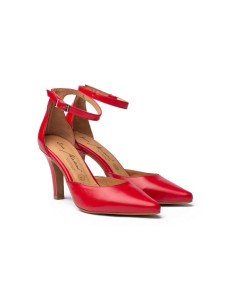 Zapatos Mujer Tacón Pulsera Rojos