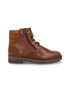 Men's leather ankle boots with sheepskin