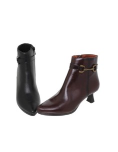 Pacifier heel leather ankle boots