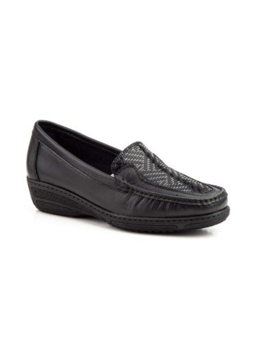 Mocasines mujer piel negro