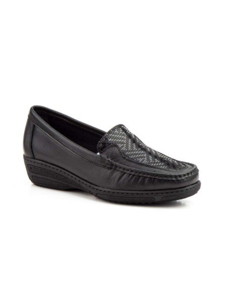 Mocasines mujer piel negro