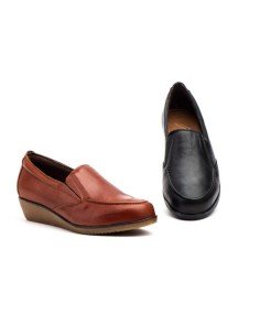 Mocasines mujer piel cuña