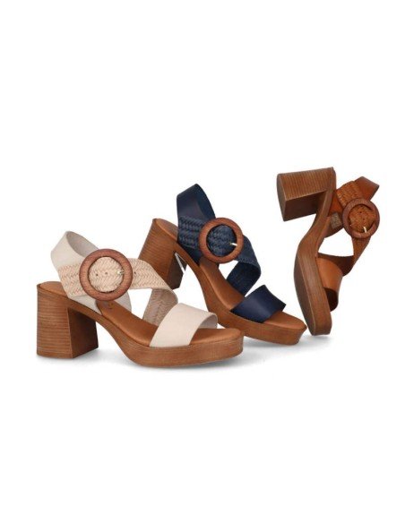 sandalias mujer piel tacon