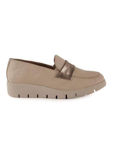 Mocasines Mujer Piel Beige