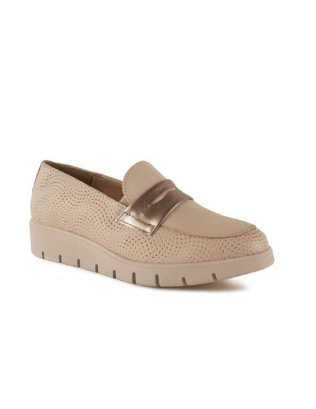 Mocasines Mujer Piel Beige