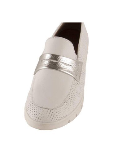 Mocasines Mujer Piel Blanco