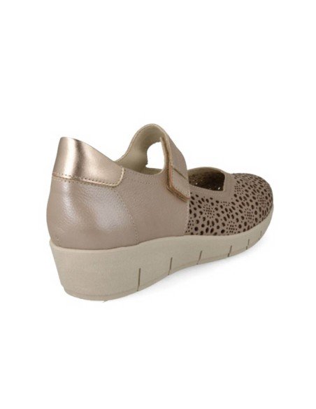 Manoletinas piel confort velcro