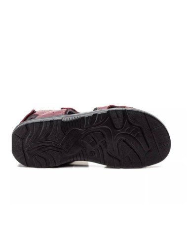 Sandalias Hombre Piel Burdeos