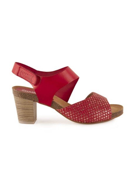 Sandalias Bio Tacón Rojo