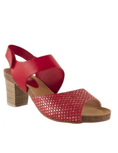 Sandalias Bio Tacón Rojo