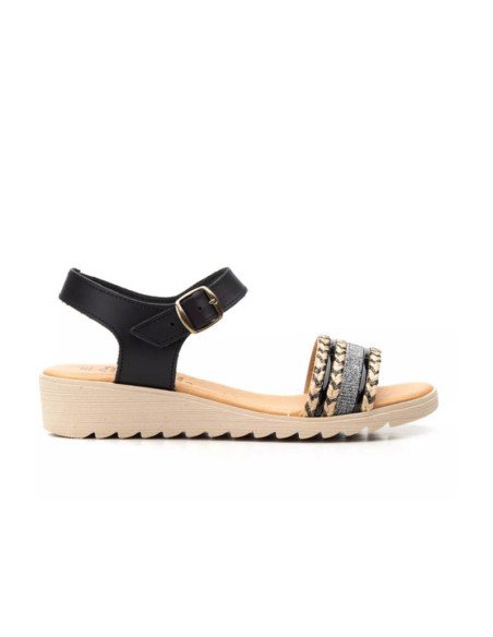 Sandalias piel negras cómodas