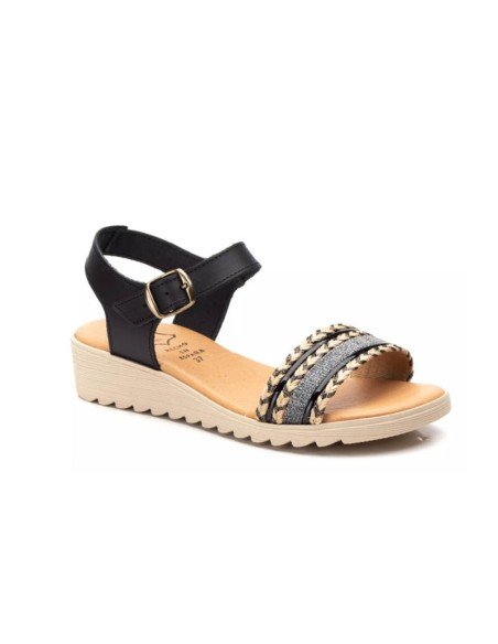 Sandalias piel negras cómodas