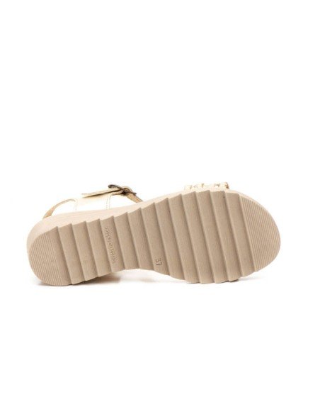 Sandalias mujer piel oro