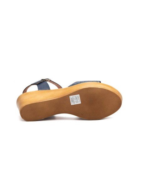 Sandalias Mujer Piel Marino
