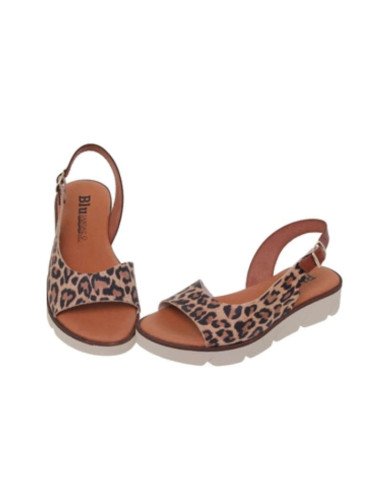 Sandalias cómodas piel leopardo