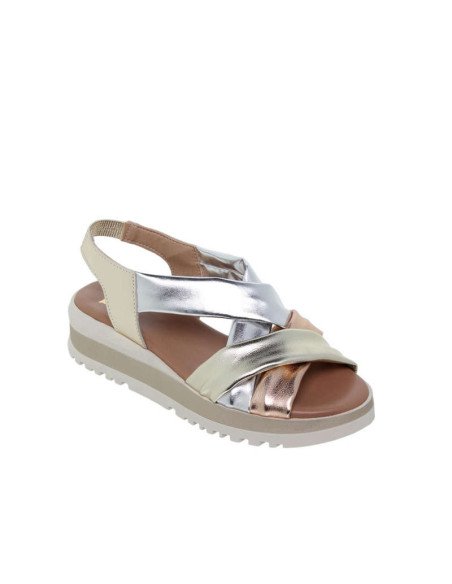 Sandalias mujer cómodas metalizadas
