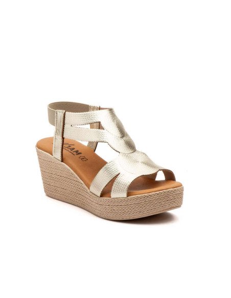 Sandalias Mujer Cuña Metalizada