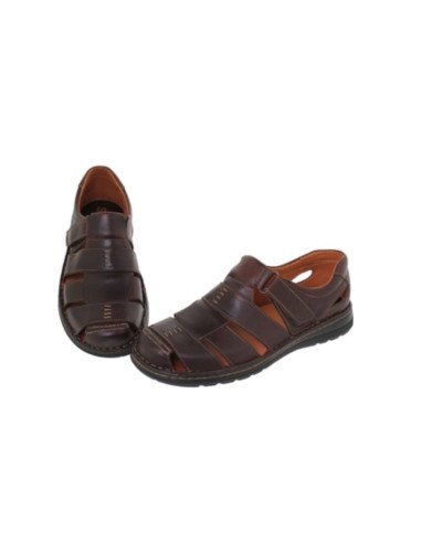 Sandalia Hombre Piel Velcro